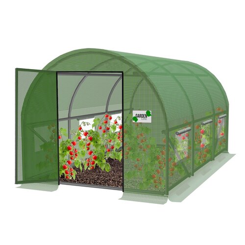 Gartenfoliengewächshaus mit stabilen Türen, 400 x 250 x 200 cm