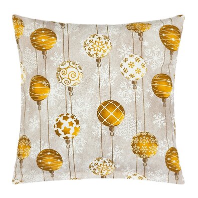 Bellatex Dekokissenbezug Weihnachtskugel gold, grau, 45 x 45 cm