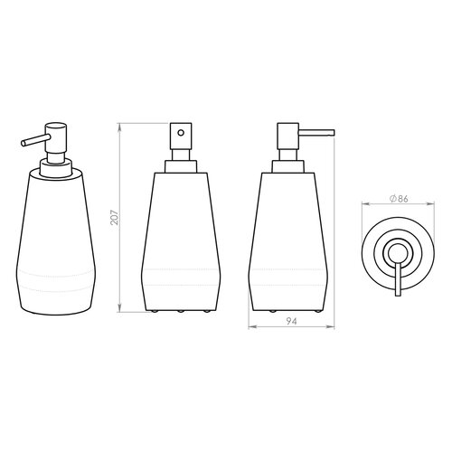 GEDY GM8002 Gemini dozownik mydła do postawienia, biały