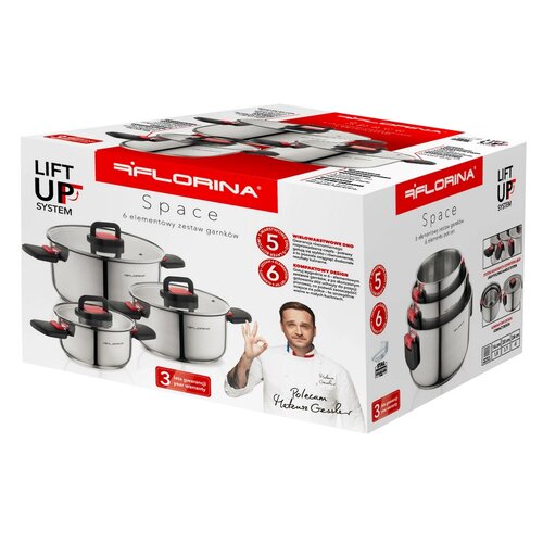 Florina Edelstahl-Topfset Space by Mateusz Gessler, 6-teilig
