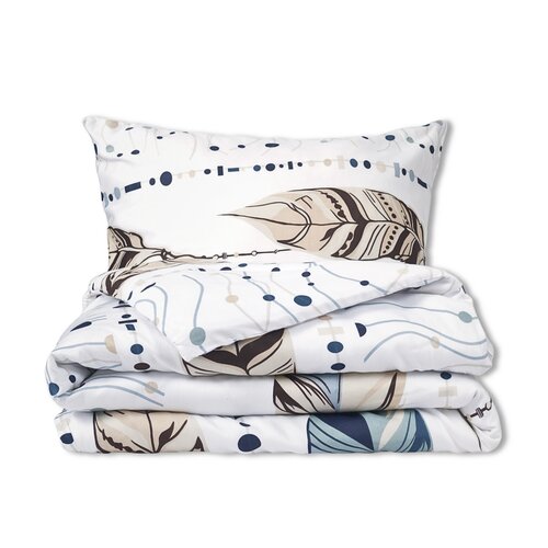 Matex Saténové povlečení Ptačí pera, 140 x 200 cm, 70 x 90 cm