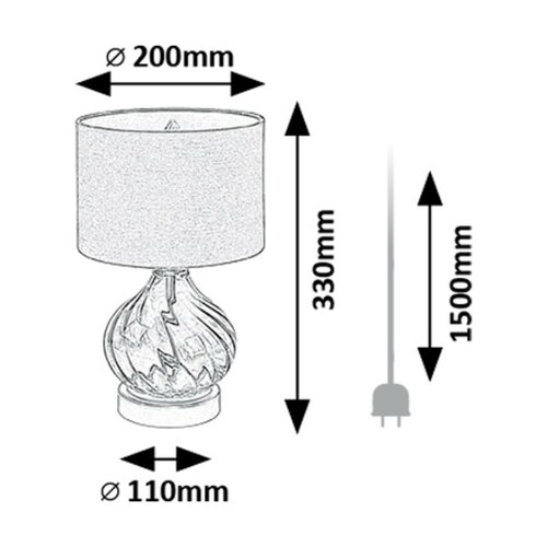 Rabalux 74033 dekoratívna stolná lampa Pirelo, E14, 1x max. 25W, fľaškovo zelená