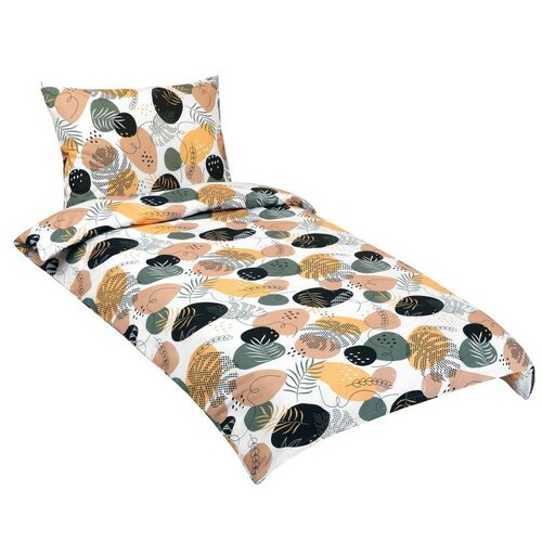 Lenjerie de pat din bumbac Bellatex Pebble mustar, 140 x 200 cm, 70 x 90 cm