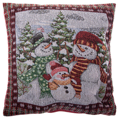 Snowmen karácsonyi párnahuzat, 40 x 40 cm