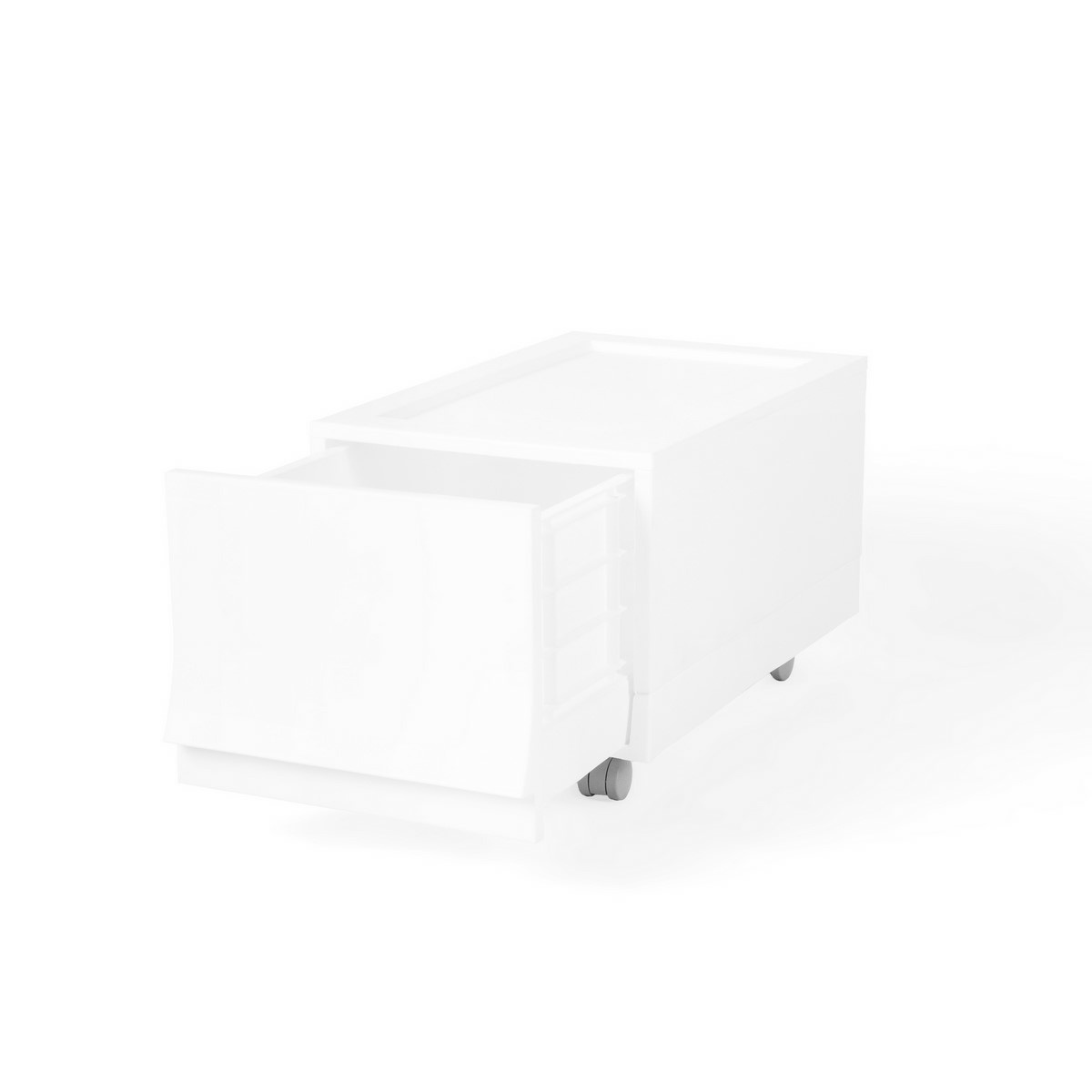 Modułowy pojemnik Wave Junior Snow z kółkami 43,4x 27,2 x 22 cm, wąski - 1 szuflada - kółka