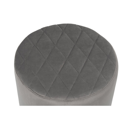 Taburet SOFT GRID Puf, sivý zamat