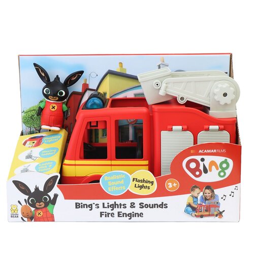 Wóz strażacki Binga - świeci i wydaje dźwięki, 24 x 11 x 20 cm