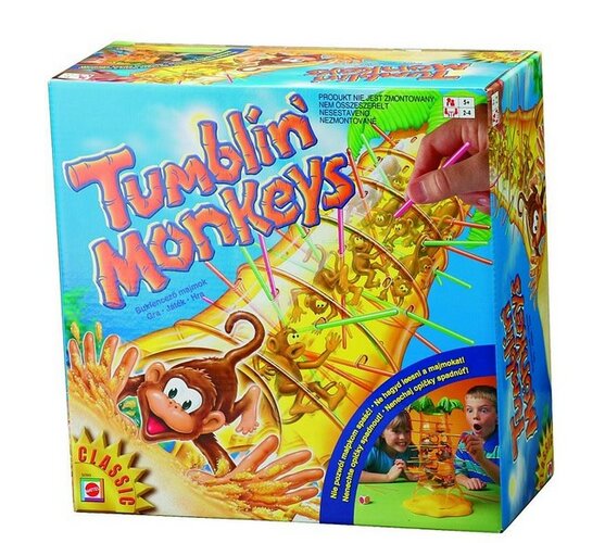 Hra Padající opičky Mattel, žlutá