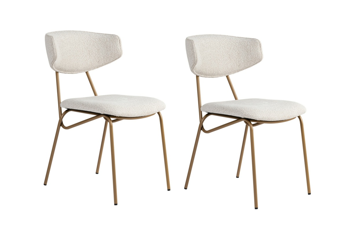 Sada jídelních židlí Nancy White and Gold, 2 ks