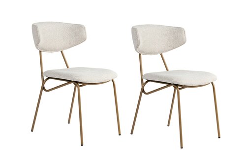 Set de scaune de sufragerie Nancy White and Gold, 2 buc.