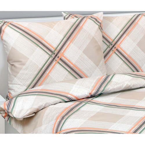 Lenjerie de pat Bellatex Satin Kostka bej , 140 x220 cm, 70 x 90 cm
