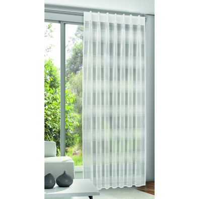 Draperie din jacquard cu agăţători mascate Albani  Samuel, alb, 245 x 140 cm