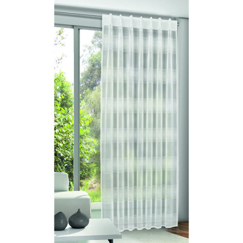 Draperie din jacquard cu agăţători mascate Albani  Samuel, alb, 245 x 140 cm