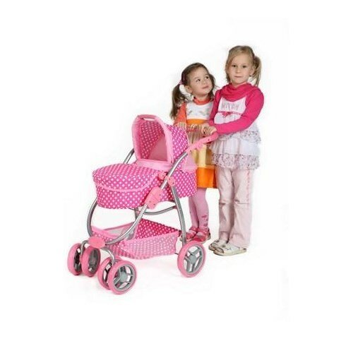 PlayTo Wielofunkcyjny wózek dla lalek Jasminka, jasnoróżowy