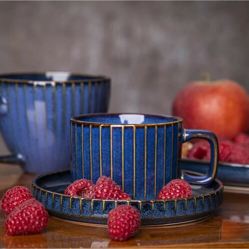 Altom Set mit 2 Untertassen Reactive Stripes 14 cm