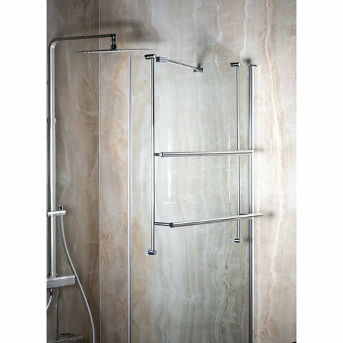 SAPHO 1301-09 wiszący uchwyt na ręcznik do zasłonyprysznicowej 60 x 73 x 12,5 cm, srebrny