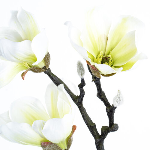 Floare artificială Magnolia albă, 55 cm