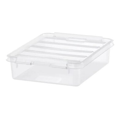 SmartStore Tárolódoboz fehér kapcsokkal Classic, 1l