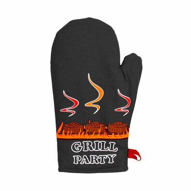 Kuhinjska prijemalka Grill party črna, 18 x 28 cm