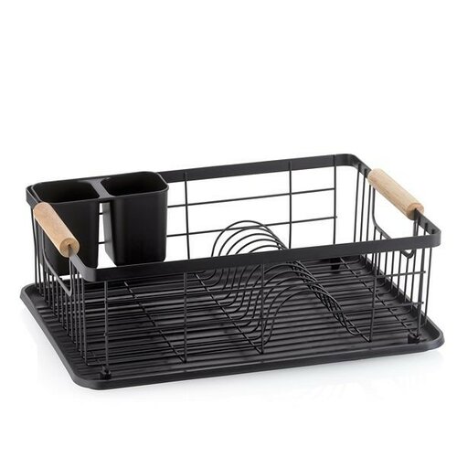 Kela Odkapávač na nádobí Rica, kovový, črna, 42 x31,5 x 15 cm