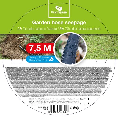 Happy Green Furtun de irigare prin infiltrare, 7,5m