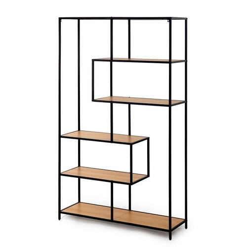 Kovový regál LOFTY GRID Classic Oak, 185 x 114 cm