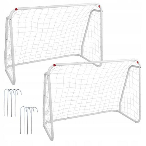Poartă de fotbal Aldotrade 124 x 96 x 61 cm, set de 2 buc.