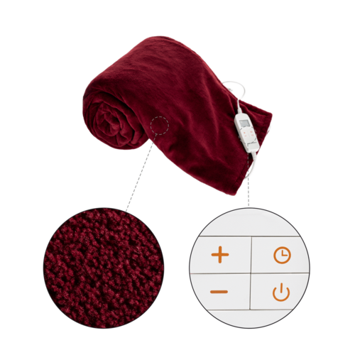 Elektrická vyhrievacia deka MEDISA, vínová
