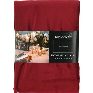 Weihnachtstischdecke Velvett Rot, 250 x 145 cm