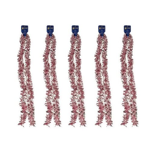 Levně Sada vánočních řetězů 7 x 200 cm, 5 ks, růžová