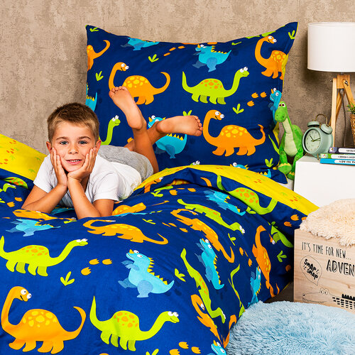 4Home Дитяча бавовняна постільна білизна Dino, 140 x 200 см, 70 x 90 см