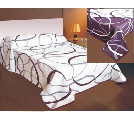 Přehoz na postel May fialový, 240 x 260 cm