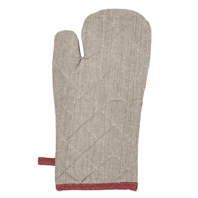 Topfhandschuh mit Magnet Heda beige/rot , 18 x 32 cm