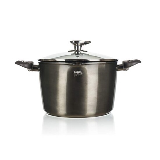 Banquet Hrniec na cestoviny s nepriľnavým povrchom Metallic Platinum, 6,2 l