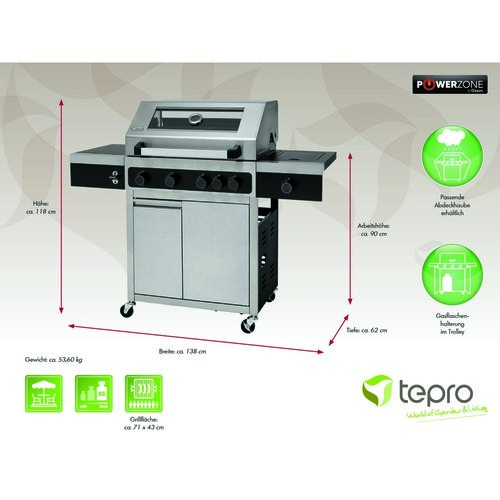 Tepro 3315 Keansburg 4 Special Edition gázgrill, 4égővel, 138 x 62 x 118 cm