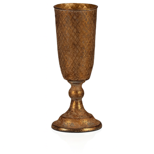 Metalowy kielich wąski, złoty, 10 x 10 x 30 cm