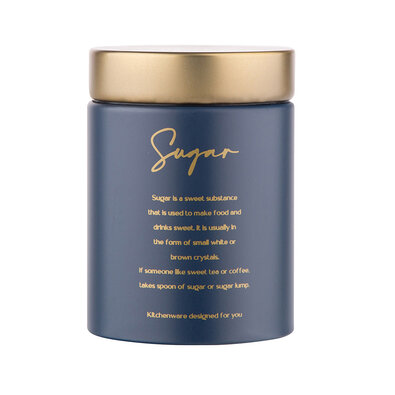 Altom Blechdose mit Deckel Sugar, blau
