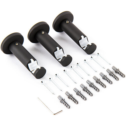 Set bară perdele KRETA 19/16 mm, 120 - 210 cm, negru mat