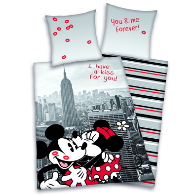 Detské obliečky Mickey & Minnie Kiss, 140 x 200 cm, 70 x 90 cm