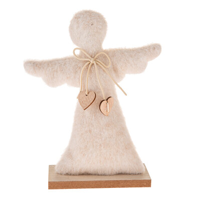 Božična dekoracija Tekstilni angel  25,5 cm,puhast flis