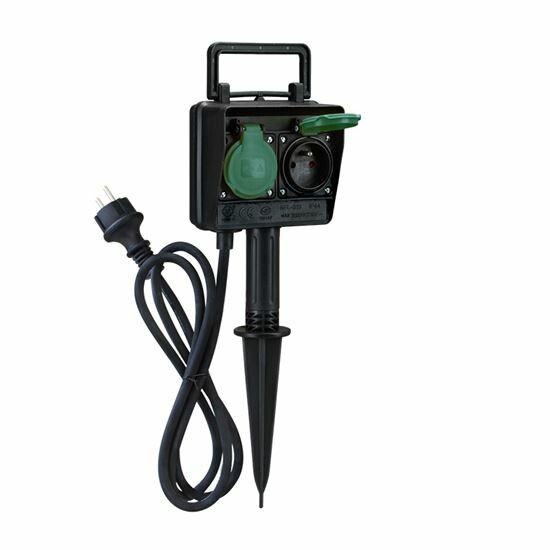 Solight PG01 Zahradní sloupek IP44, 2 zásuvky, gumový kabel 1,5 m