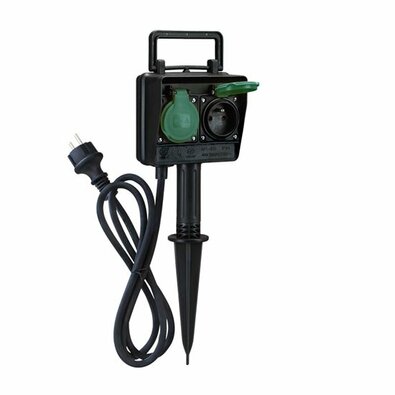 Solight PG01 Zahradní sloupek IP44, 2 zásuvky, gumový kabel 1,5 m