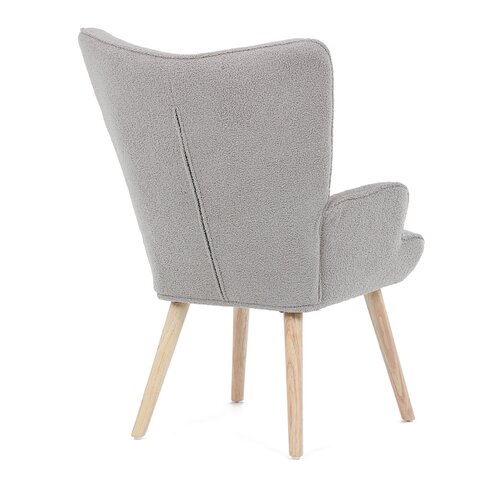 Fotel uszany Bouclé GREY2, szary