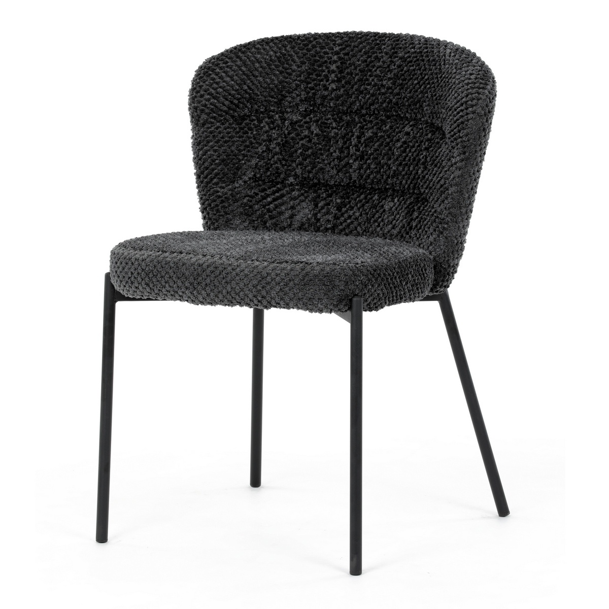 Jídelní židle Bouclé CT-W1077 GREY2, tmavě šedá