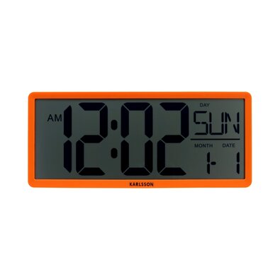 Karlsson 6020OR digitálne hodiny oranžová, 35 cm