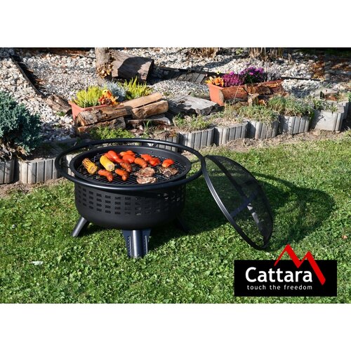 Cattara Tragbare Feuerstelle mit Deckel Merapi, 80 x 80 x 62 cm