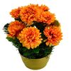 Umělá květina Chryzantéma v květináči, oranžová, 22 x 23 cm