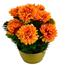 Floare artificială Crizantemă în ghiveci, portocaliu, 22 x 23 cm