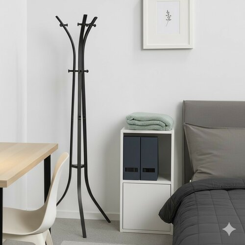 Aldotrade Stojalo za obešalke HEMDE 184 cm, črna