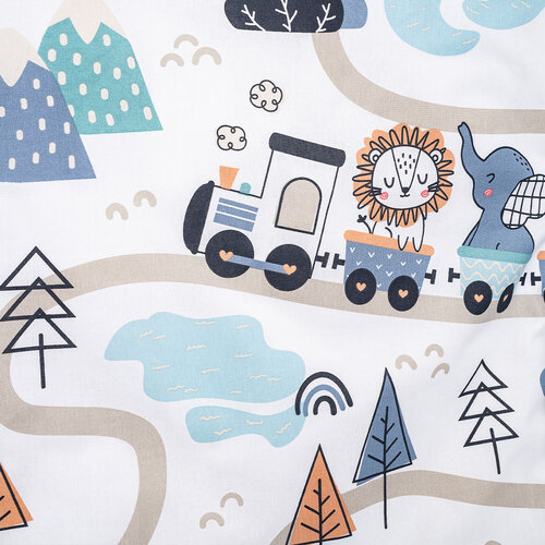 4Home Otroško bombažno posteljnino Happy train,100 x 135 cm, 40 x 60 cm